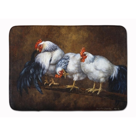 Jensendistributionservices Roosting Rooster & Chickens Machine Washable Memory Foam Mat MI2550588